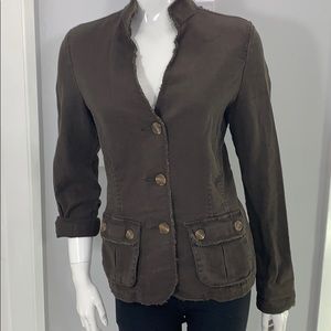 Old Navy Distressed Brown Denim Jacket